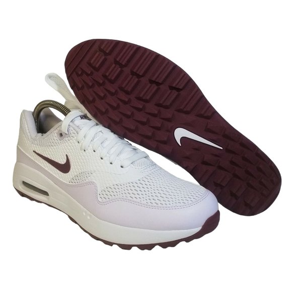 NWOB Nike Air Max 1 G Spikeless Golf Shoes Women's 10 White/Red/Barely Grape